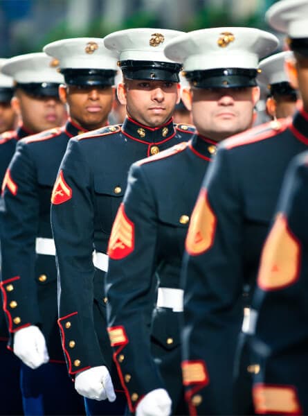 Marines marching in New York City